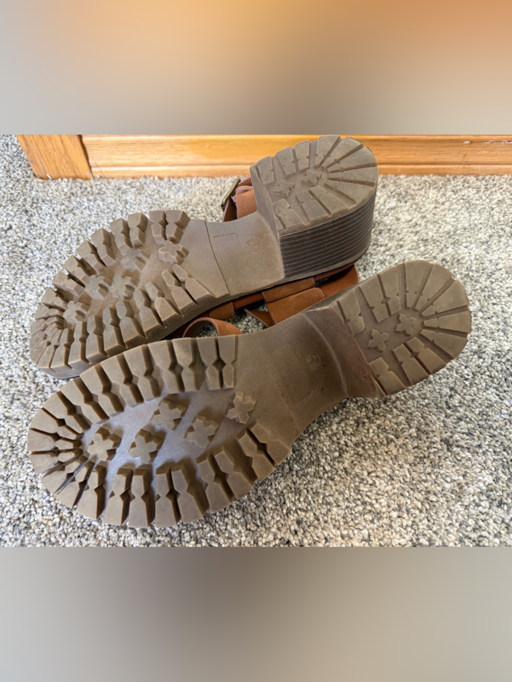 Brown Chunky Heel Sandals - Picture 6 of 6